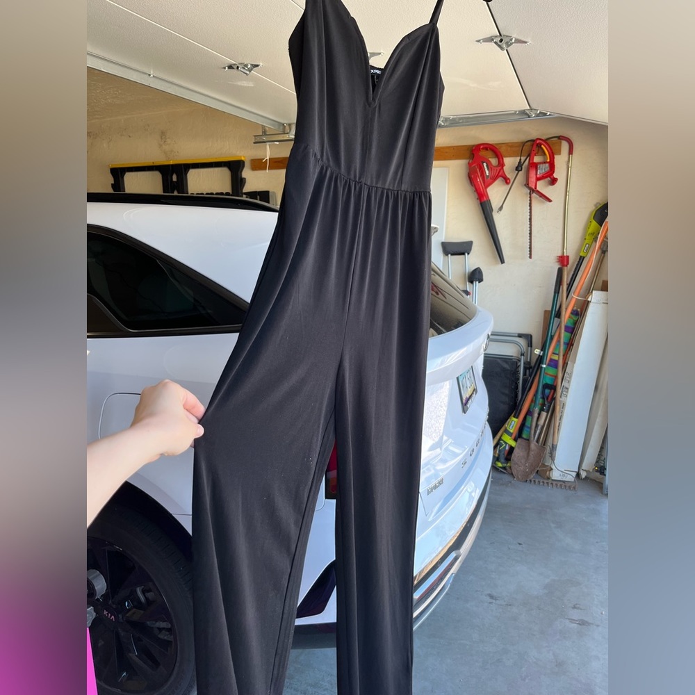 Express black v neck body suit / XS